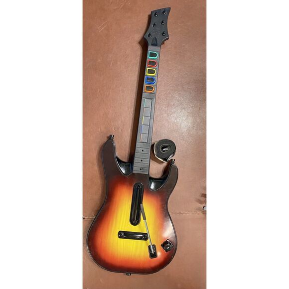 Guitar Hero PS2 Red Octane Sunburst Controller w Strap - No Dongle - Picture 1 of 13